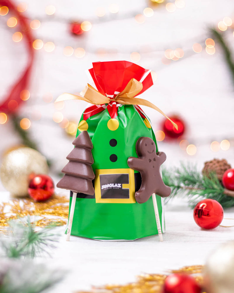 Zisnella Originals™ 6 Chupetas de Chocolate Con Leche 42% Cacao en Bolso de Navidad (20g)