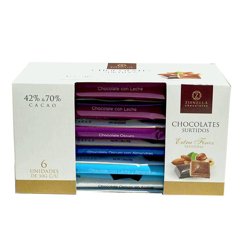 Zisnella Tabletas de Chocolate Surtidas (30g)