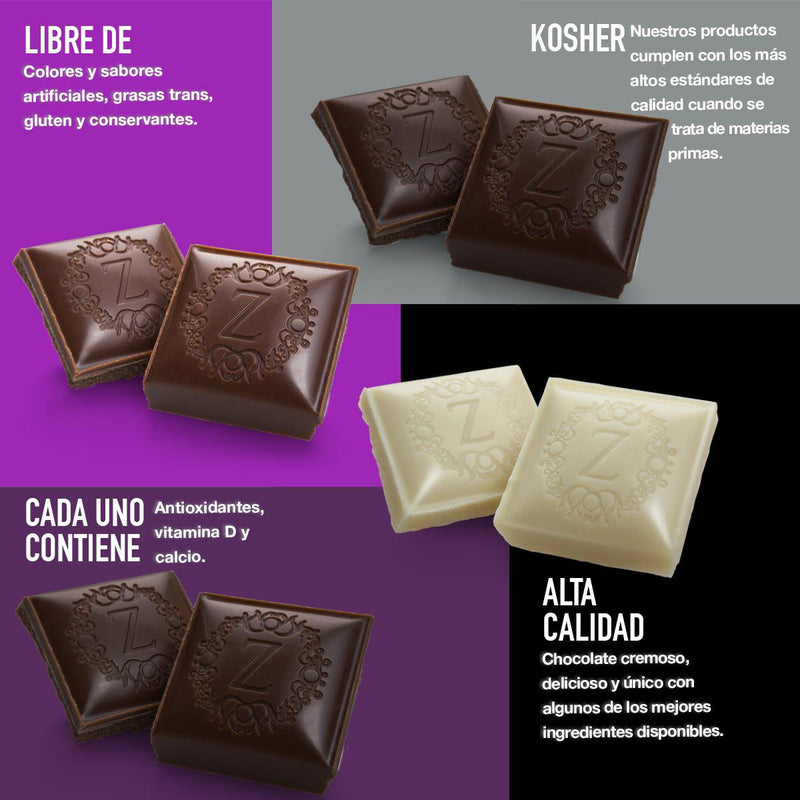 Zisnella - Tabletas de Chocolate Oscuro 70% Cacao Extra Fino (12 unidades de 50g)-Zisnella